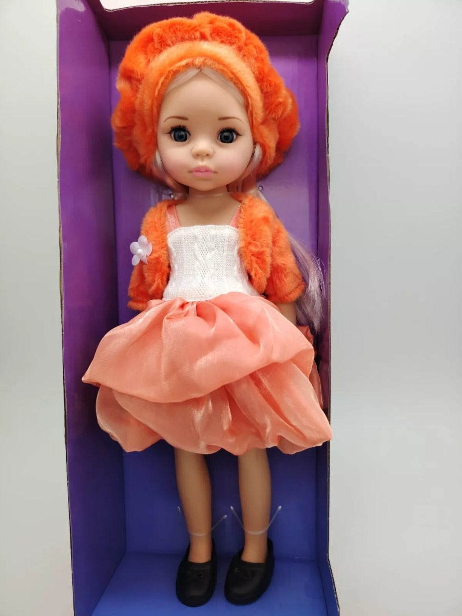 Buy Wanderlong Fashion Girl with Orange Dress 14Inch | Yallatoys.com