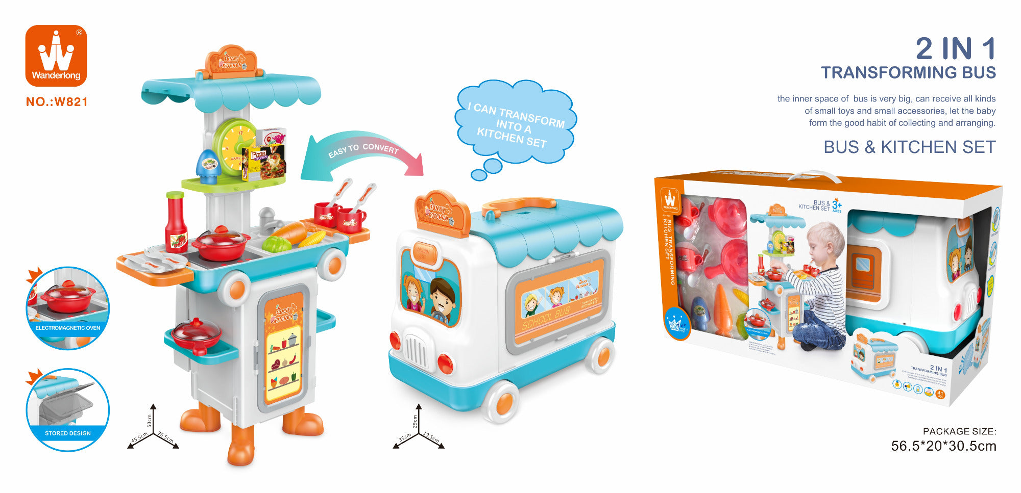 Buy Wanderlong 2 in 1 Tableware Table Morphing Bus | Yallatoys.com