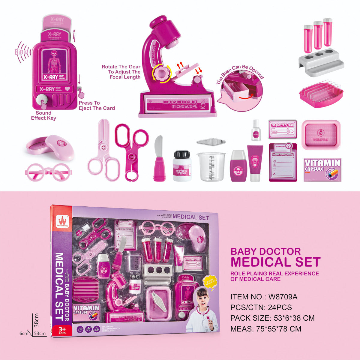 Buy Wanderlong Medical Kit Set 37pcs Pink | Yallatoys.com
