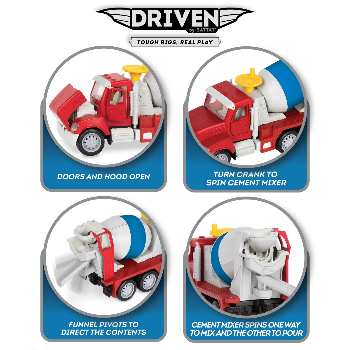 Buy Driven Micro Cement Mixer Truck Construction Vehicle | Yallatoys.com