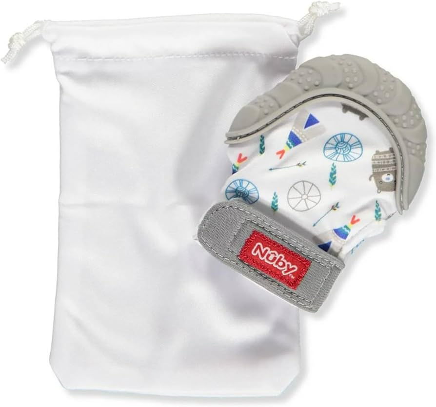 Nuby Happy Hands Teething Mitten 1 Pc Grey Nuby Yallatoys