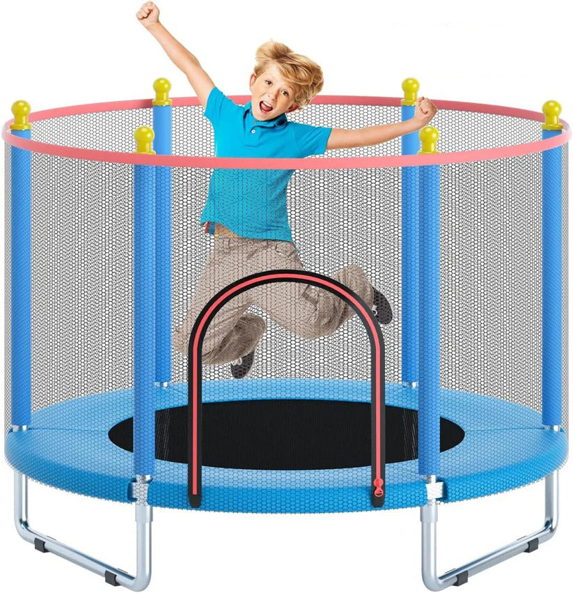 Buy Dolphin Trampoline For Kids Staright Leg with Circle Extensions Blue 1.2m | Yallatoys.com