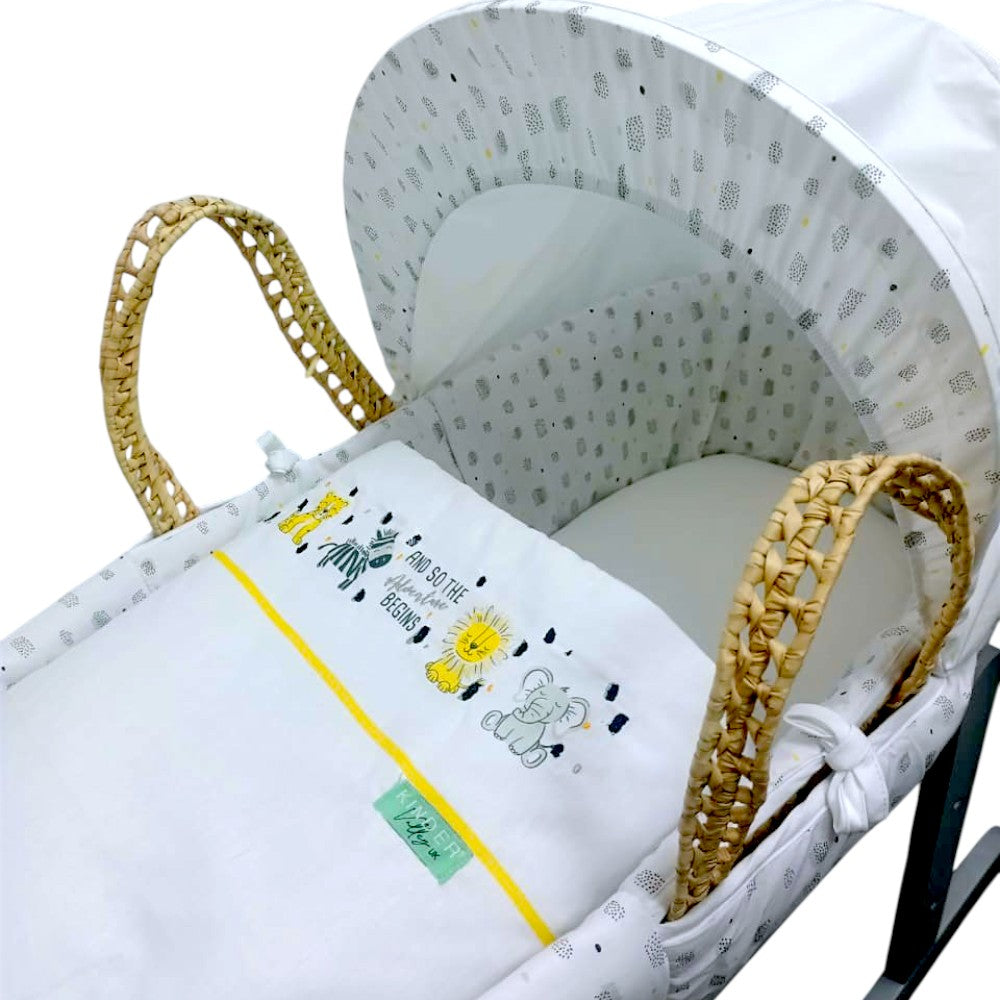 Kinder Valley Safari Moses Basket with Grey Rocking Stand Kinder Valley Yallatoys