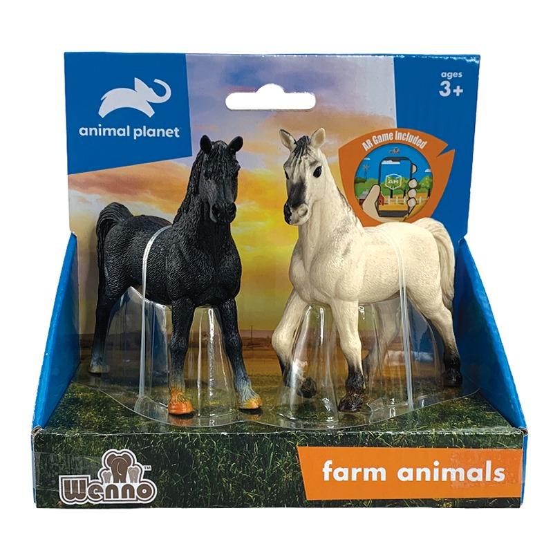 Buy Wenno Animal Planet Farm Toy Black And White Horse | Yallatoys.com