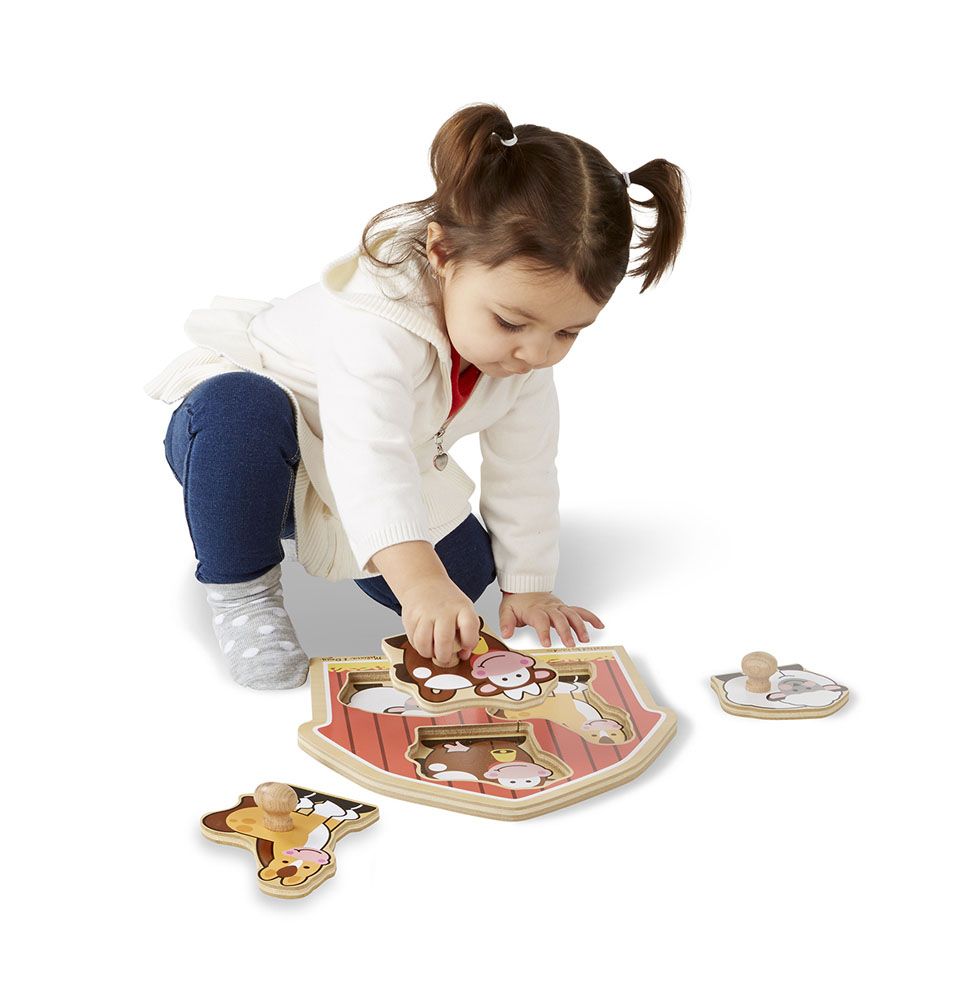 wooden barnyard animals peg puzzle