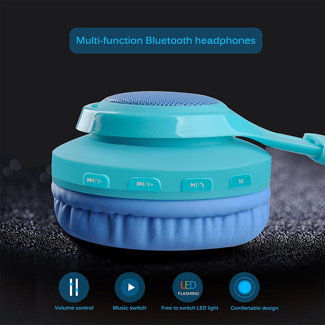 Buy Riwbox Led Wireless Headphones Blue Green | Yallatoys.com