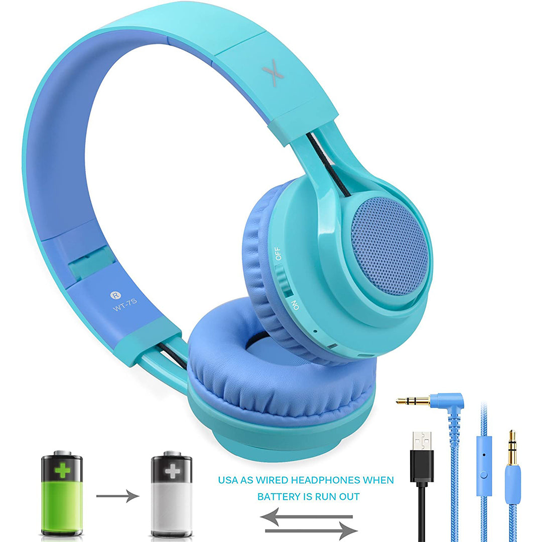 Buy Riwbox Led Wireless Headphones Blue Green | Yallatoys.com