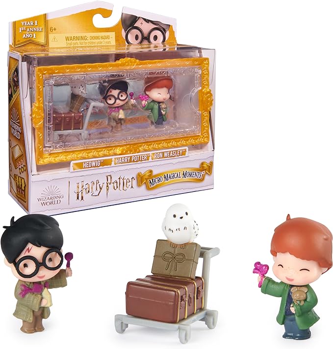 Buy Wizarding World Harry Potter Figures Set with Harry Ron Hedwig & Display Case | Yallatoys.com
