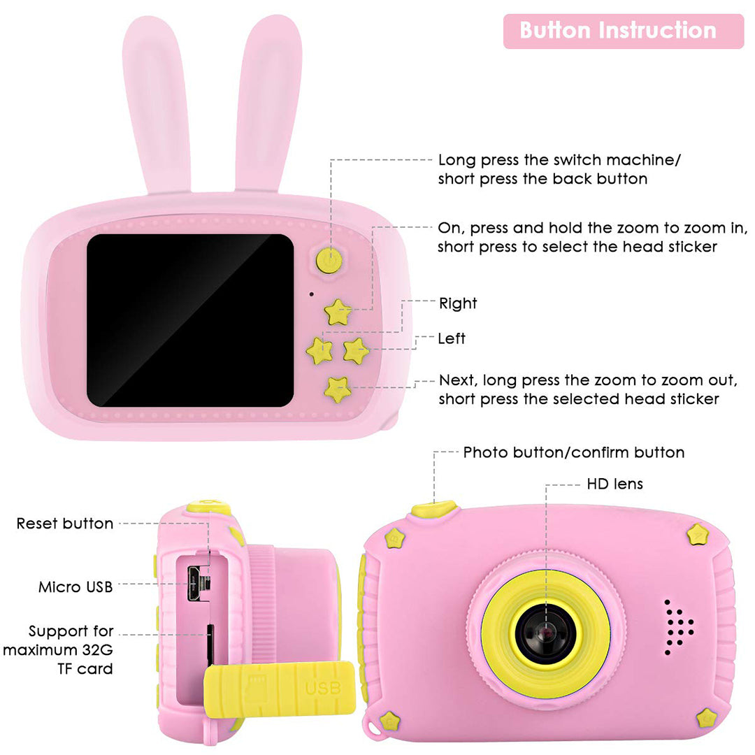 Buy My Cam Kids Camera 12MP HD 1920X1080P Pink | Yallatoys.com