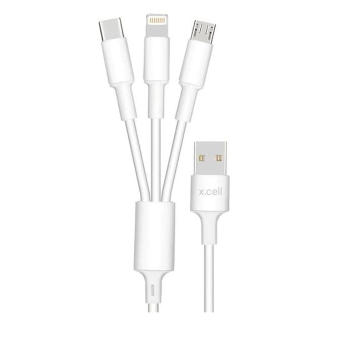 Buy X.Cell Cable 3in1 Micro C Type and Lightning Terminals 1.5 Meter White | Yallatoys.com