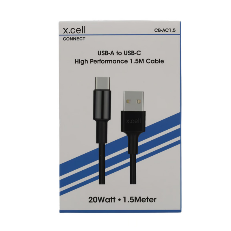 Buy X.Cell Cable USB A to USB C 1.5 Meter Black | Yallatoys.com