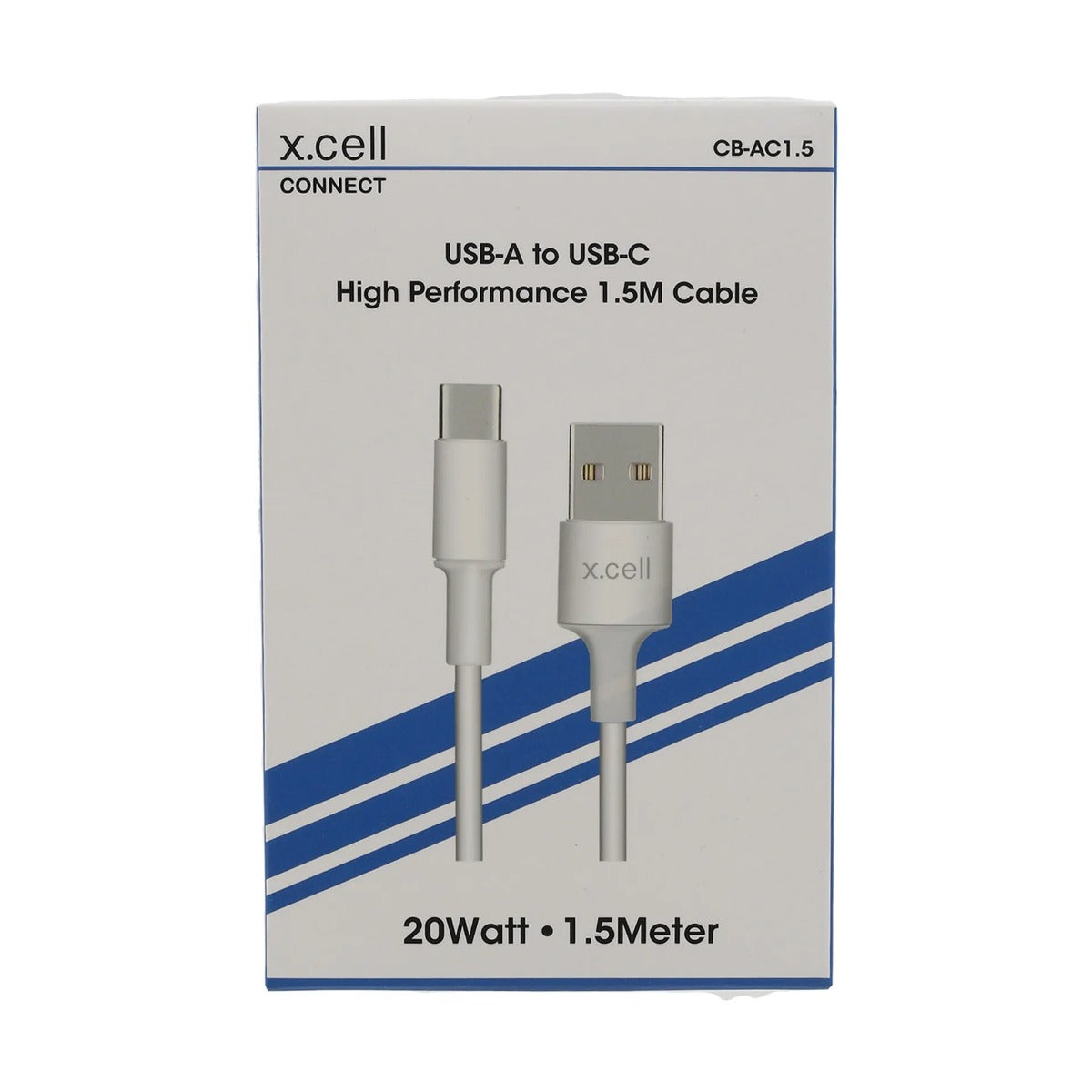 Buy X.Cell Cable USB A to USB C 1.5 Meter White | Yallatoys.com