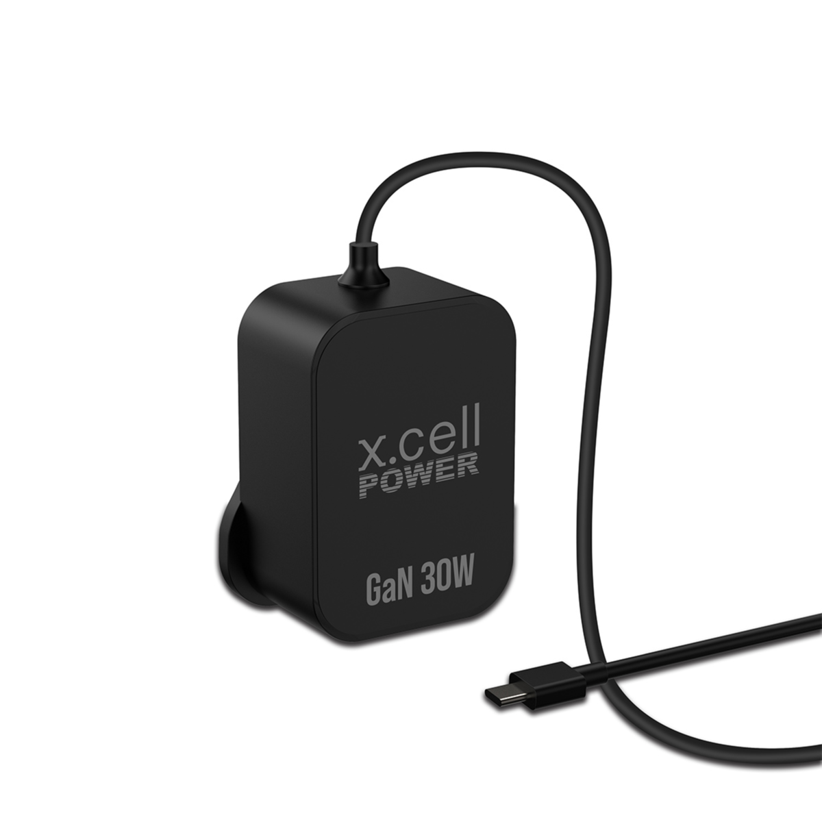 Buy X.Cell GaN Charger 30W Built in Type C Cable 1.5M Black | Yallatoys.com