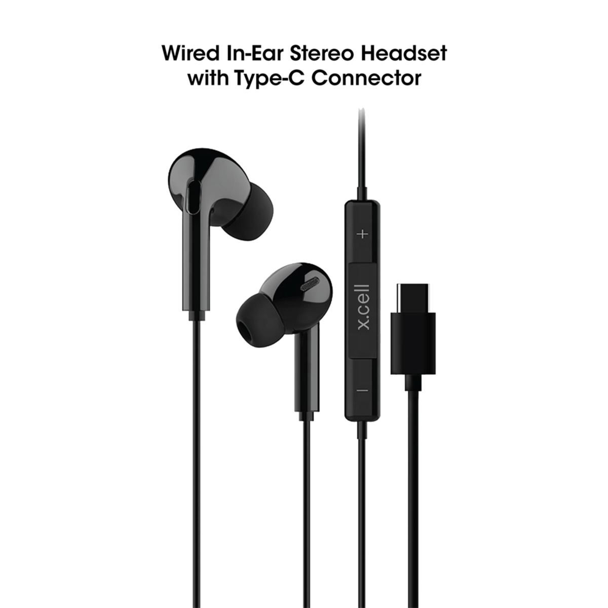 Buy X.Cell Stereo Headset Wired with C Type Connector Black | Yallatoys.com
