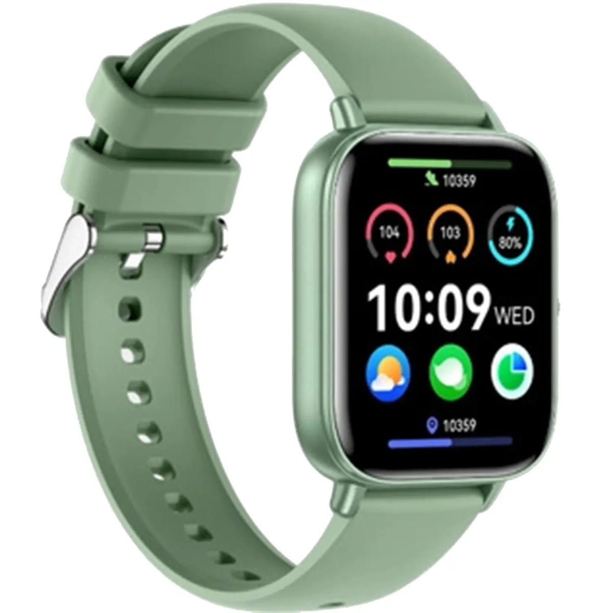 Buy Xcell Apollo W5 Smartwatch Green Frame with Green Silicon Strap | Yallatoys.com