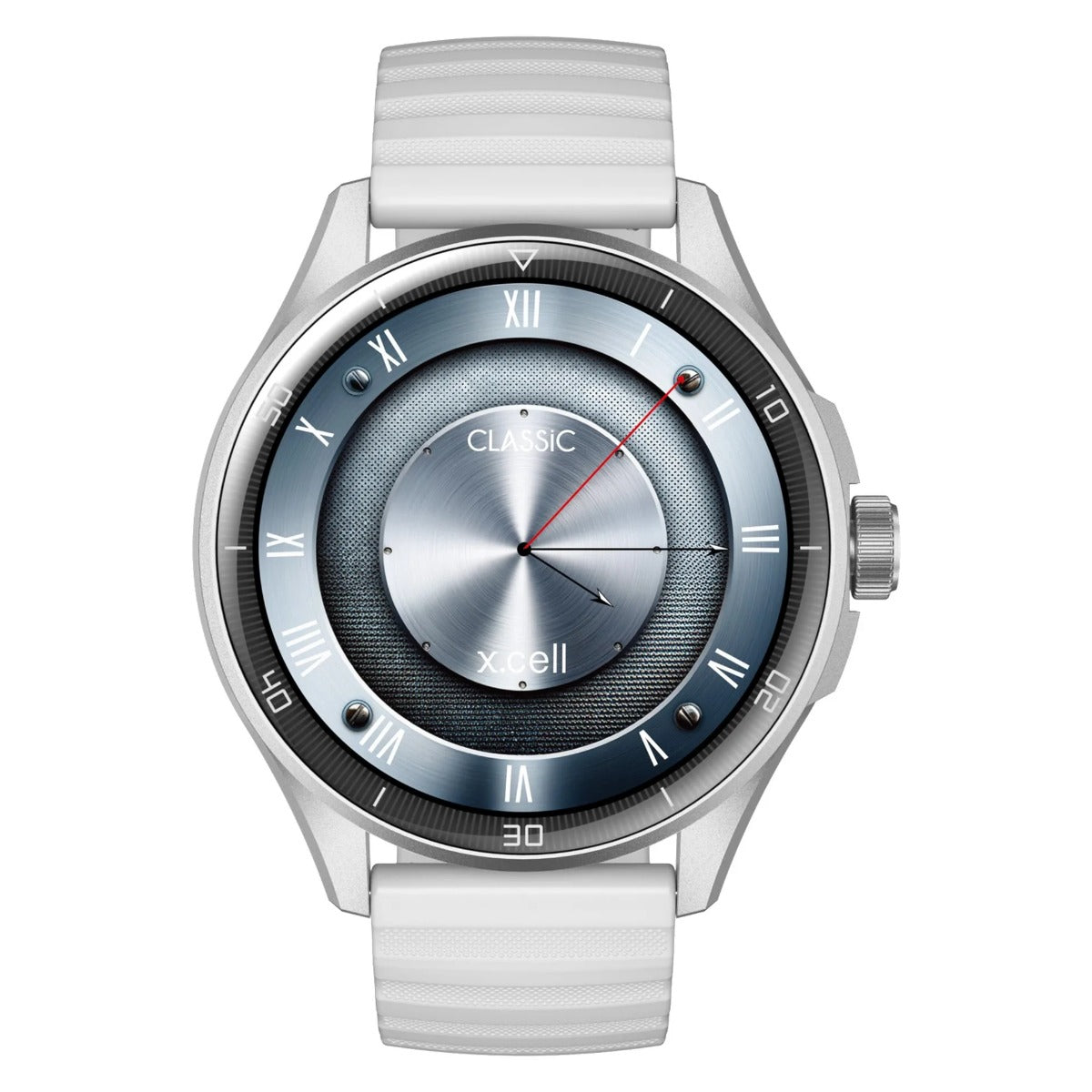 Buy Xcell Classic 6 Smartwatch Silver Frame with Grey Silicon Strap | Yallatoys.com