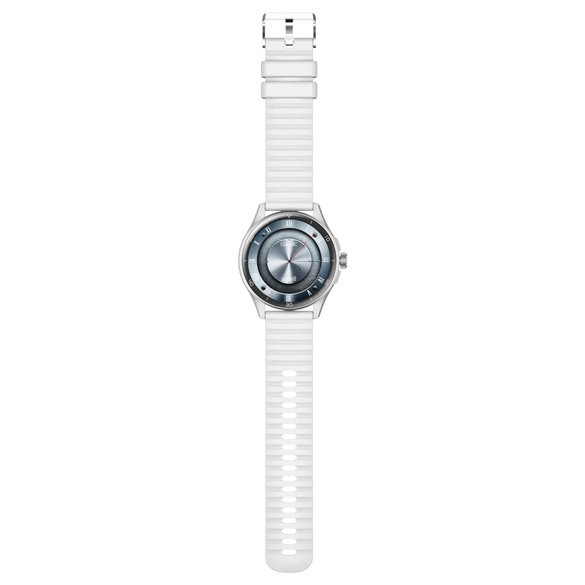 Buy Xcell Classic 6 Smartwatch Silver Frame with Grey Silicon Strap | Yallatoys.com