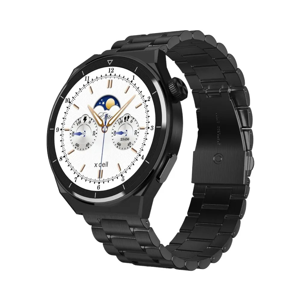 Buy Xcell Elite 4 Smartwatch Black Metal Frame and Balck Steel Strap | Yallatoys.com
