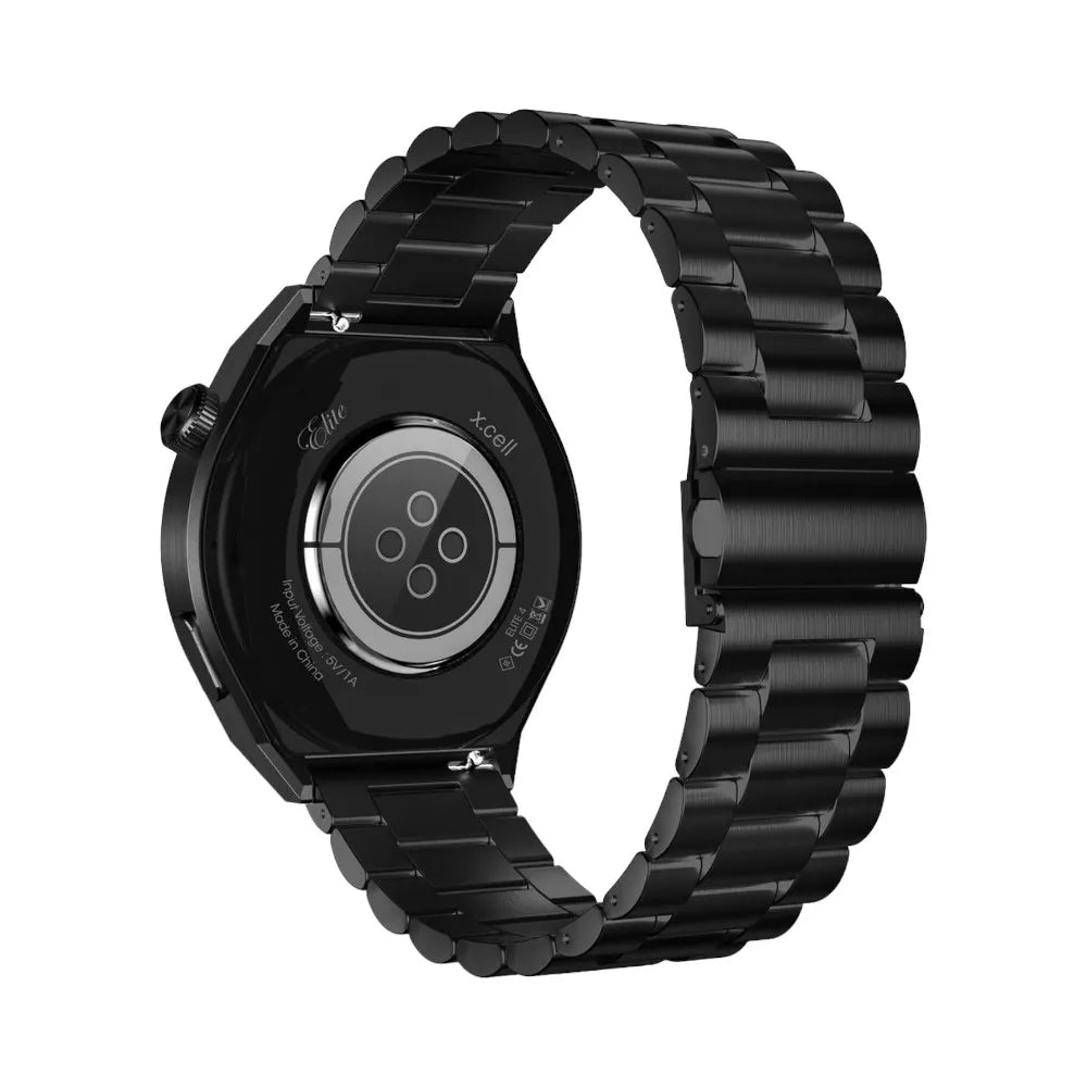 Buy Xcell Elite 4 Smartwatch Black Metal Frame and Balck Steel Strap | Yallatoys.com