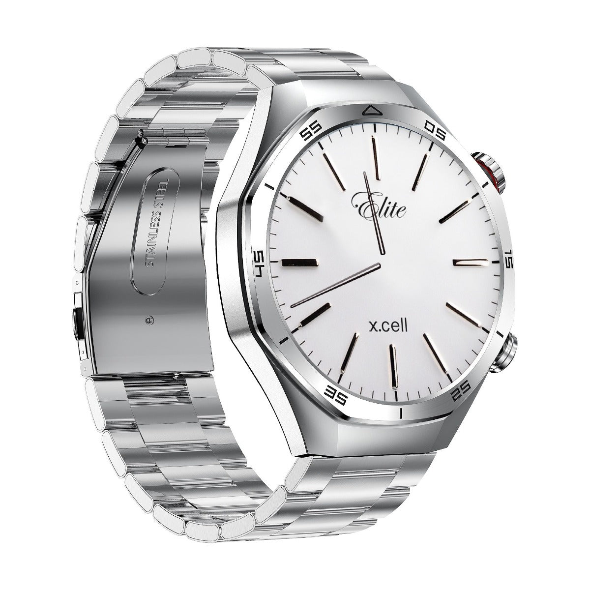 Buy Xcell Elite7 Smart Watch SilverFrame With Silver Metal Strap | Yallatoys.com