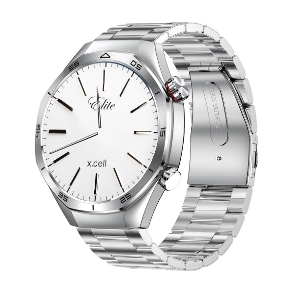 Buy Xcell Elite7 Smart Watch SilverFrame With Silver Metal Strap | Yallatoys.com