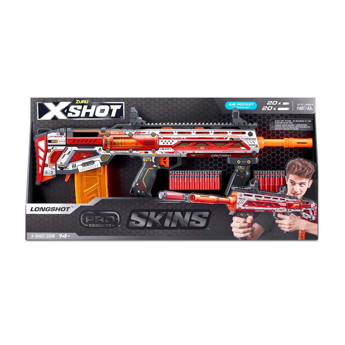Buy X Shot Skins Pro Series Longshot with 40 Darts | Yallatoys.com