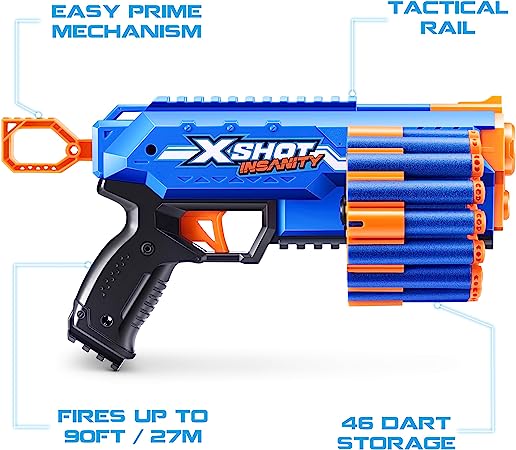 Buy X Shot Insanity Manic Blaster with 24 Darts | Yallatoys.com