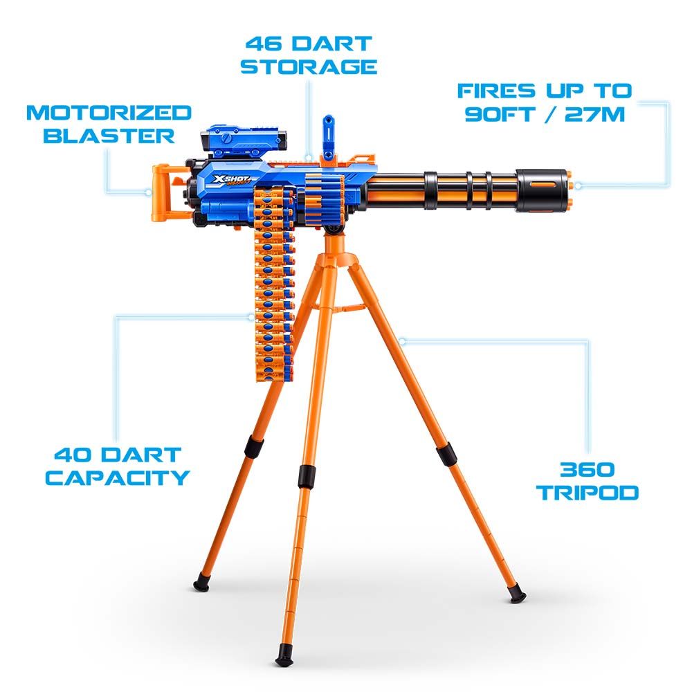 Buy X Shot Insanity Motorized Age Fire Gatling Gun With Tripod and 72 Darts | Yallatoys.com