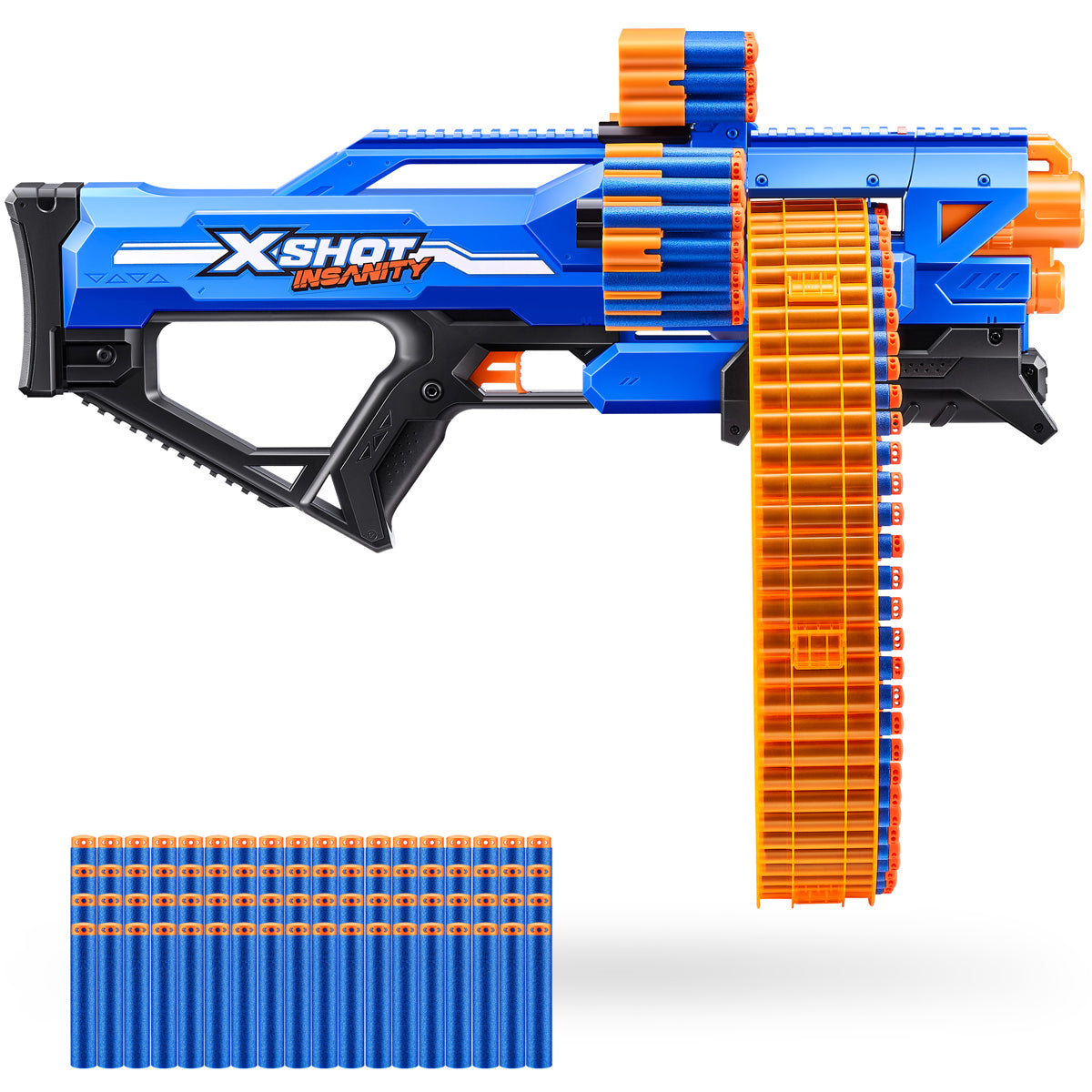 Buy X Shot Insanity Mad Mega Barrel with 72 Dart Shooter | Yallatoys.com