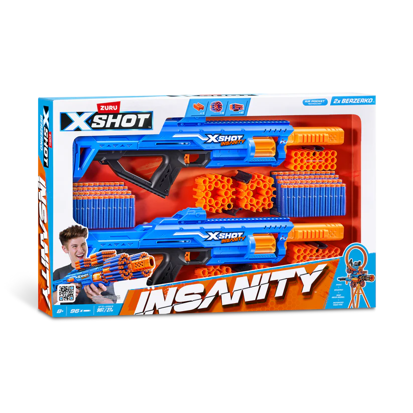Buy X Shot Insanity Berzerko 8 Shot 2pack (96 Darts) | Yallatoys.com