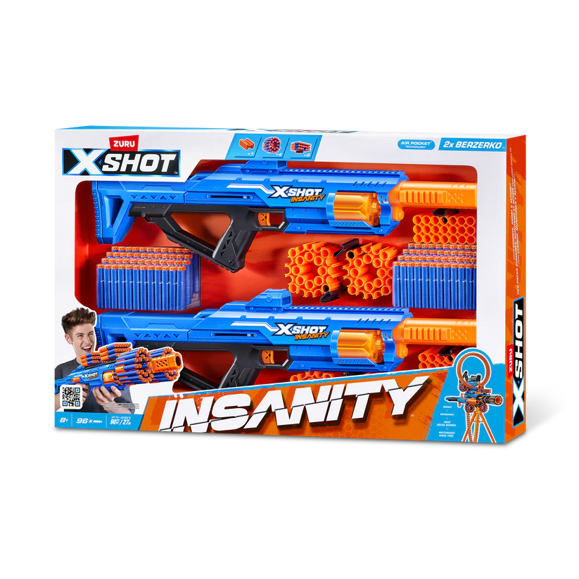 Buy X Shot Insanity Berzerko 8 Shot 2pack (96 Darts) | Yallatoys.com