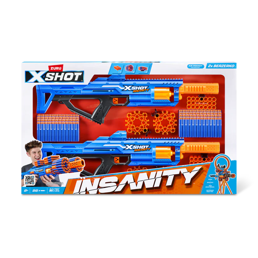 Buy X Shot Insanity Berzerko 8 Shot 2pack (96 Darts) | Yallatoys.com