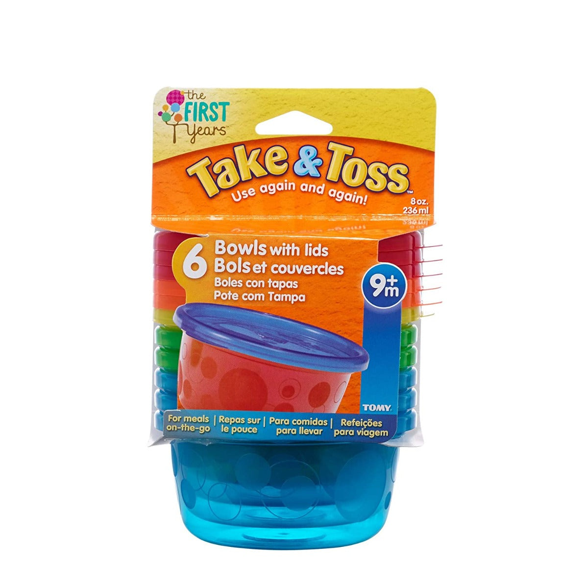 The First Years  Take & Toss 4.5Oz Snack Cups With Lids Pack Of 6 The First Years Yallatoys