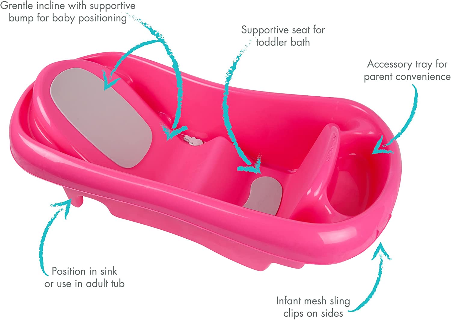 The First Years  Sure Comfort Tub Pink/Whale Sling The First Years Yallatoys