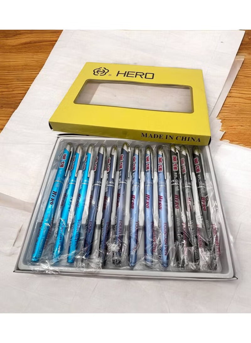 Buy Hero Pen Fancy Pack of 12 | Yallatoys.com