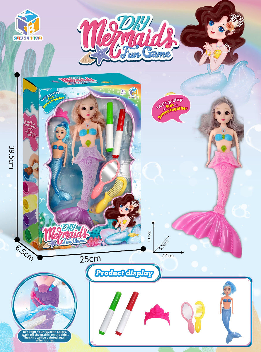 Buy Diy Funny Mermaid 14-inch Diy Painted Enamel Flocked Mermaid | Yallatoys.com