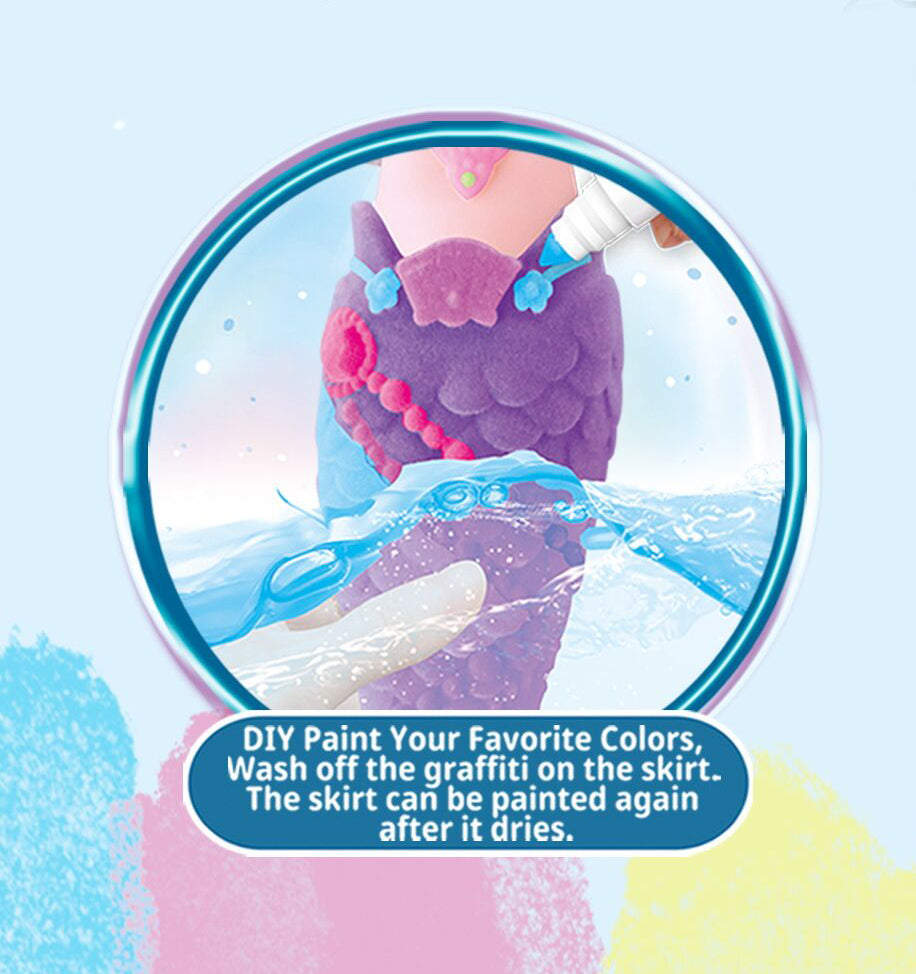 Buy Diy Funny Mermaid 14-inch Diy Painted Enamel Flocked Mermaid | Yallatoys.com