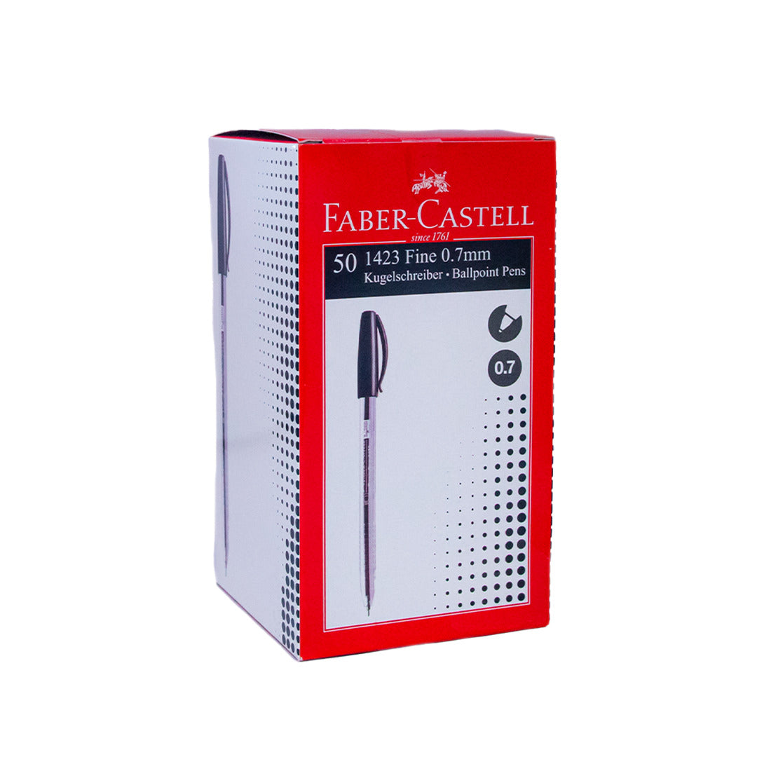 Buy Faber Castell Ball Pen Black Colour 1 Box 50 Pcs | Yallatoys.com