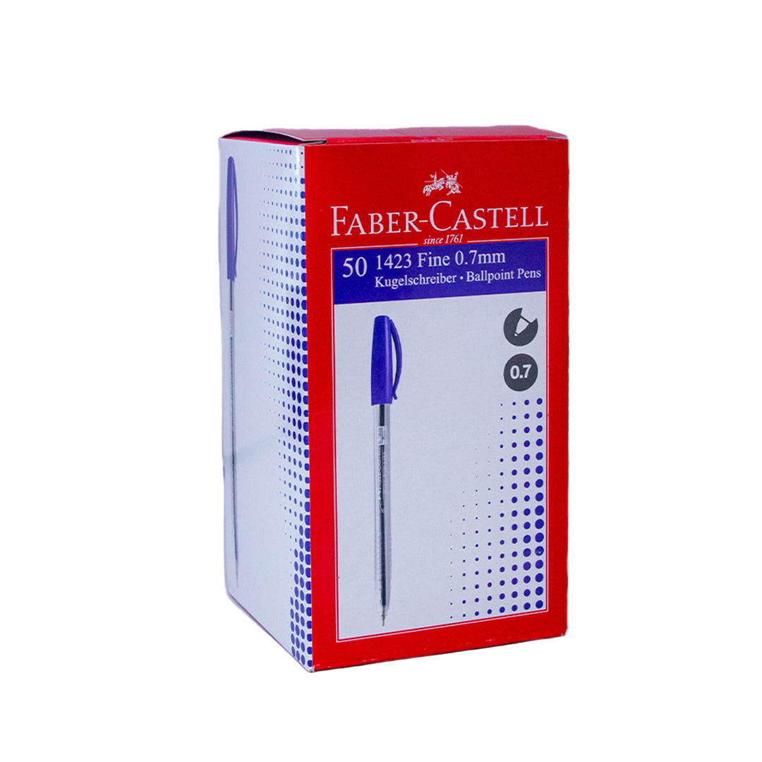 Buy Faber Castell Ball Pen Blue Colour 1 Box 50 Pcs | Yallatoys.com