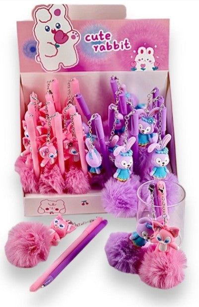 Buy Fancy Gel Ink Pen With Pimpom 24 Pcs Assorted | Yallatoys.com