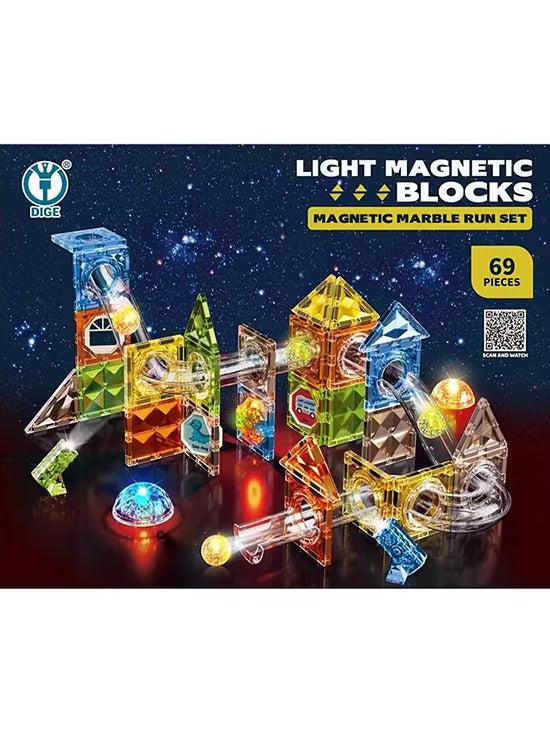 Buy Fun Magnetic Blocks Set With Light 69 Pieces | Yallatoys.com