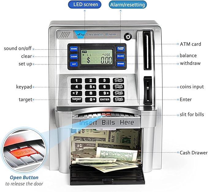 Buy Atm Savings Bank Personal Atm Cash Coin Money Savings Bank | Yallatoys.com