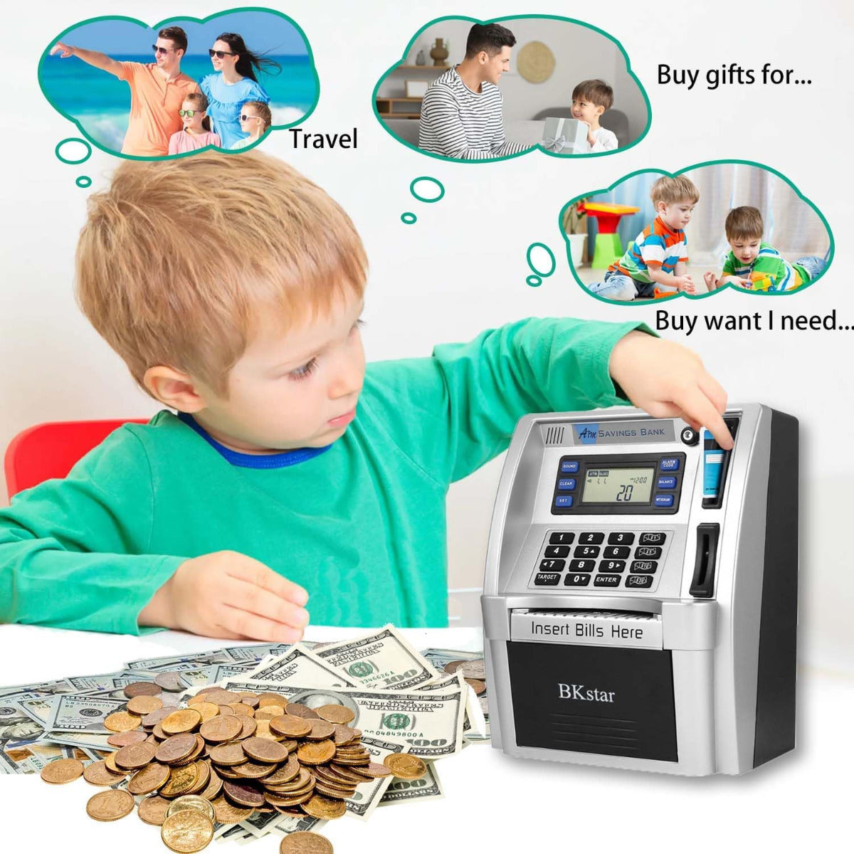 Buy Atm Savings Bank Personal Atm Cash Coin Money Savings Bank | Yallatoys.com