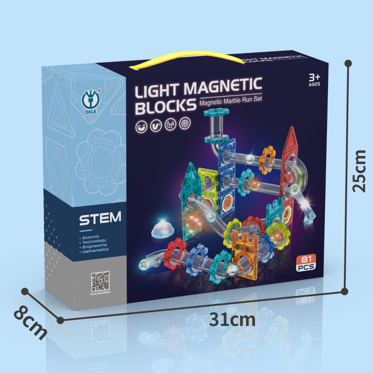 Buy Magnetic Ball Track Bricks Light Version-81pcs | Yallatoys.com