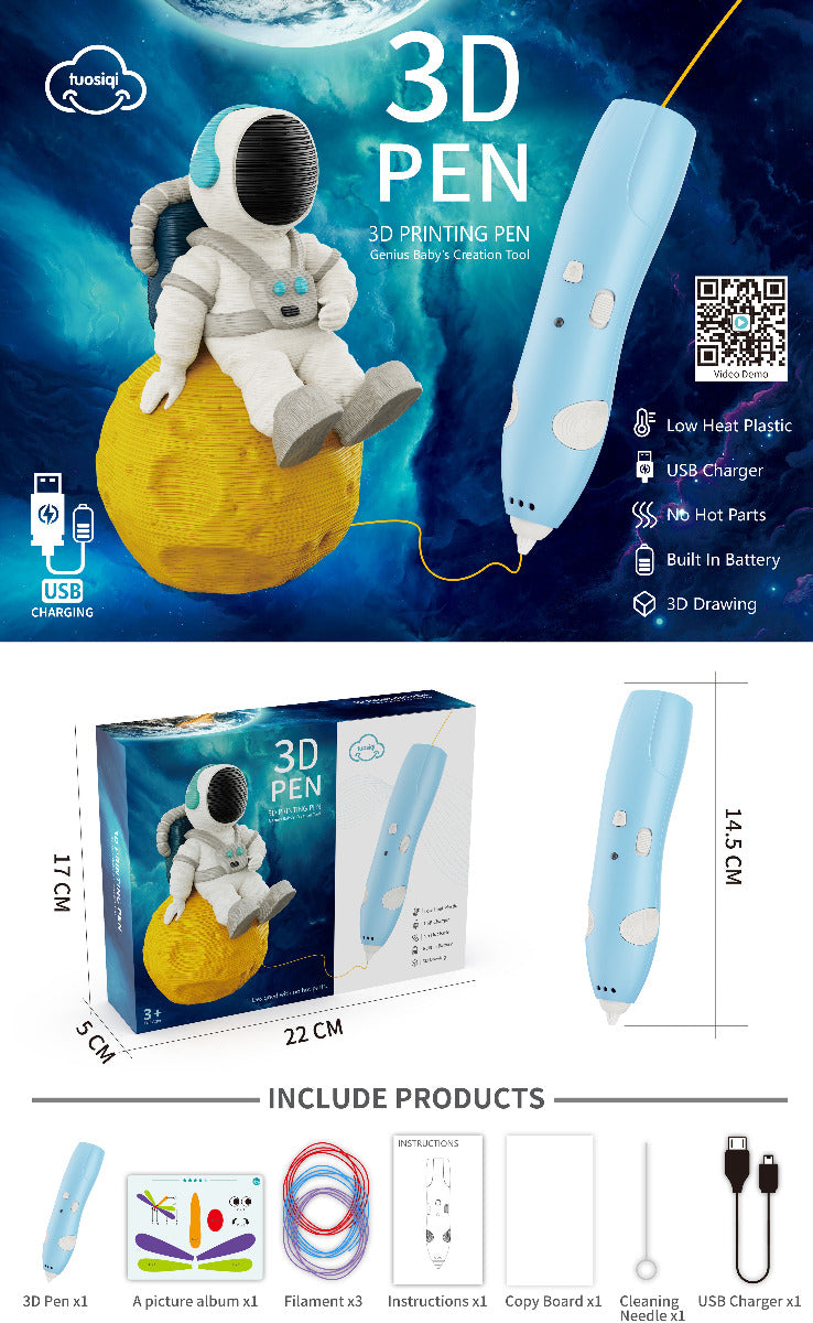 Buy Low Temperature 3d Printing Pen Blue | Yallatoys.com