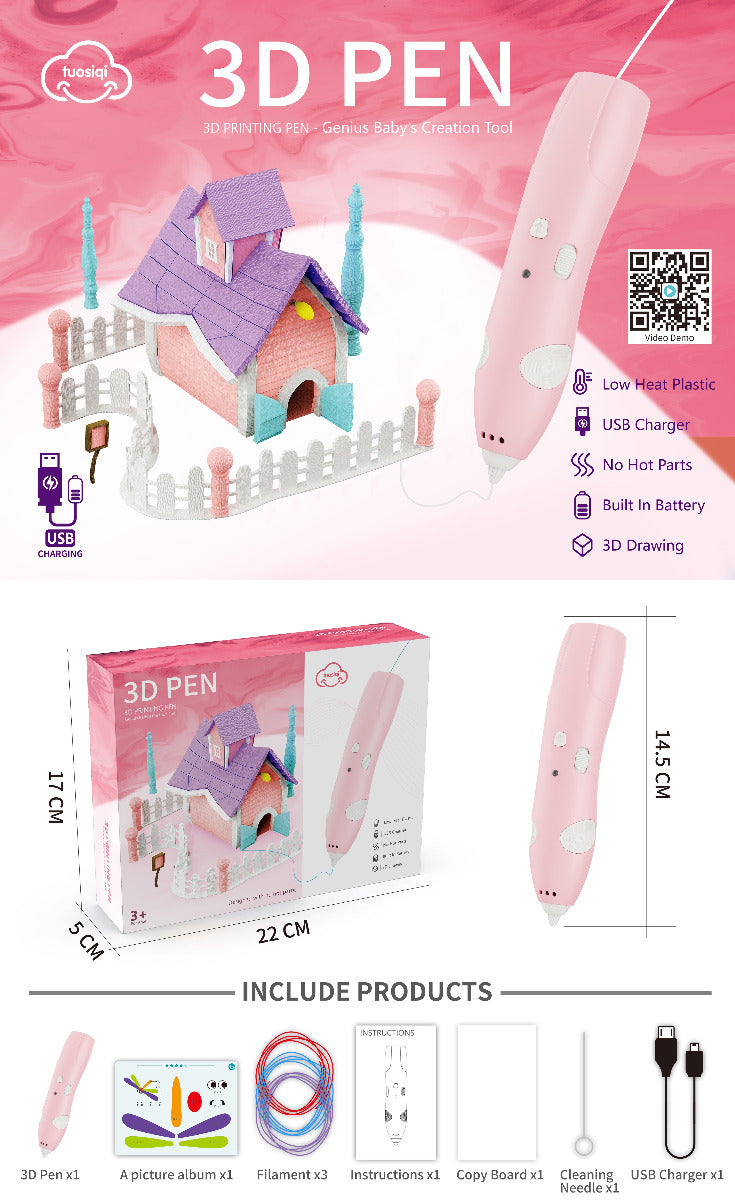Buy Low Temperature 3d Printing Pen Pink | Yallatoys.com