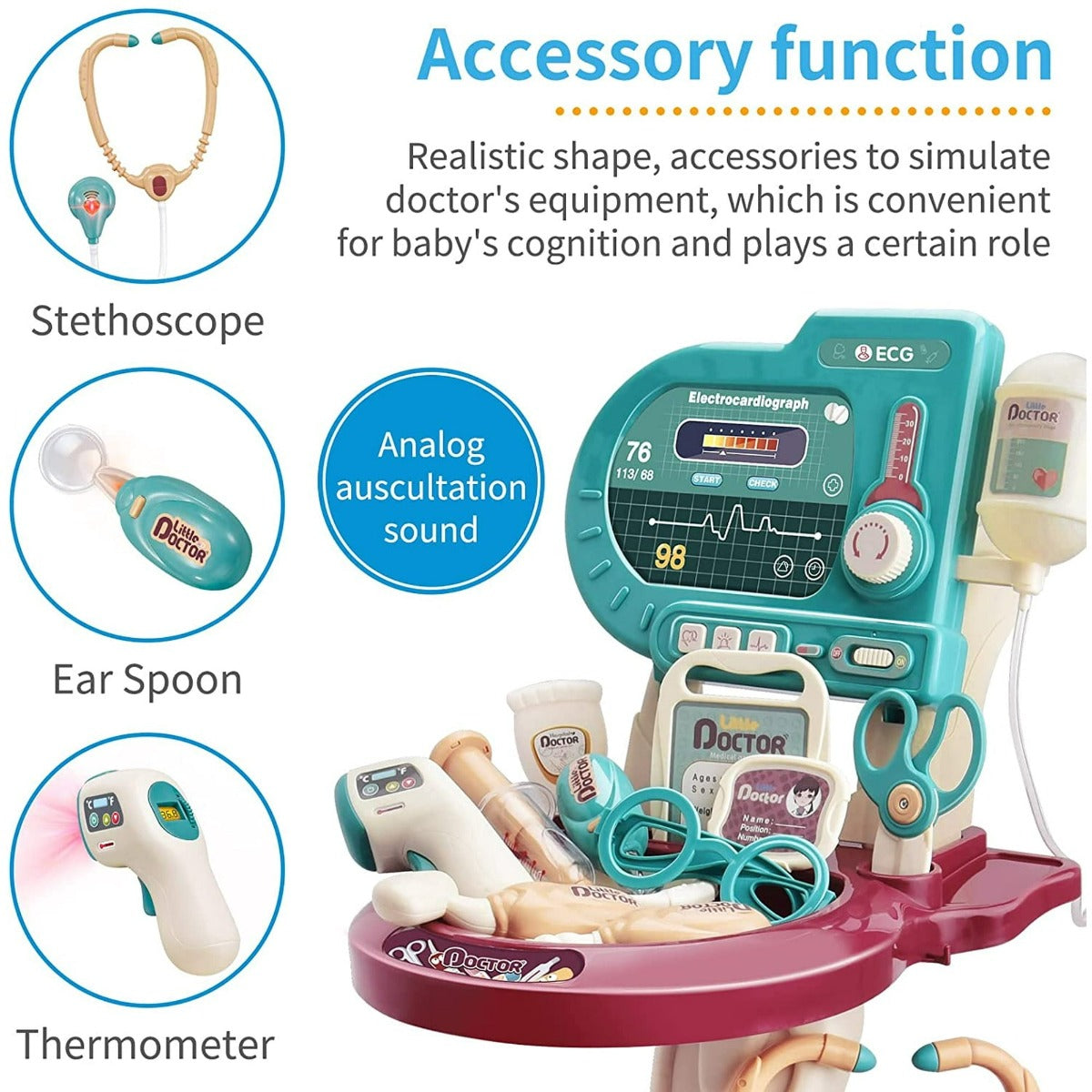 Buy Doctor Play Set Toy Medical Equipment with x-Ray Trolley 29pcs | Yallatoys.com