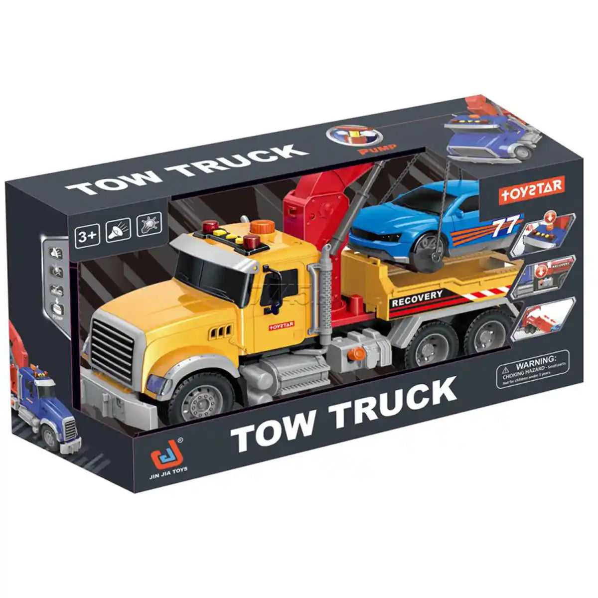 Buy Tow Truck Toy Friction Powered Transport Truck Crane | Yallatoys.com