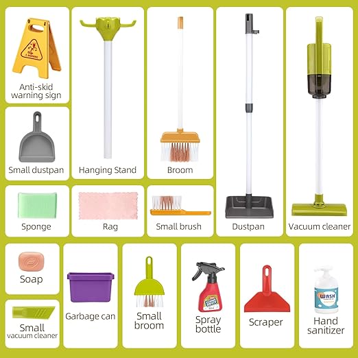 Buy Little Helper Cleaning Cart Set Green color | Yallatoys.com