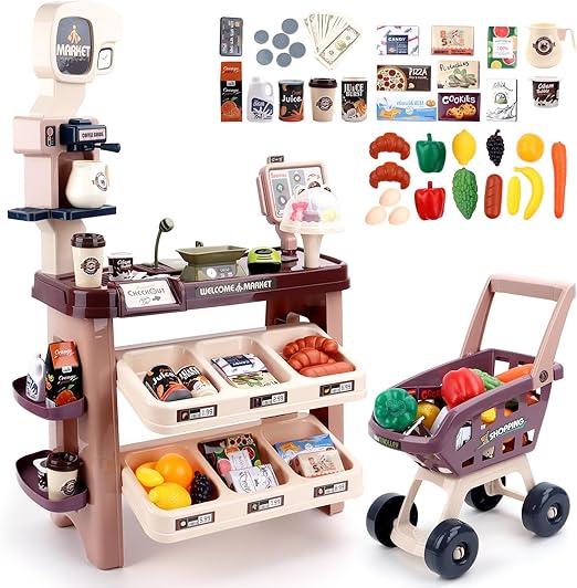 Buy Super Market Combination Playset Brown color | Yallatoys.com
